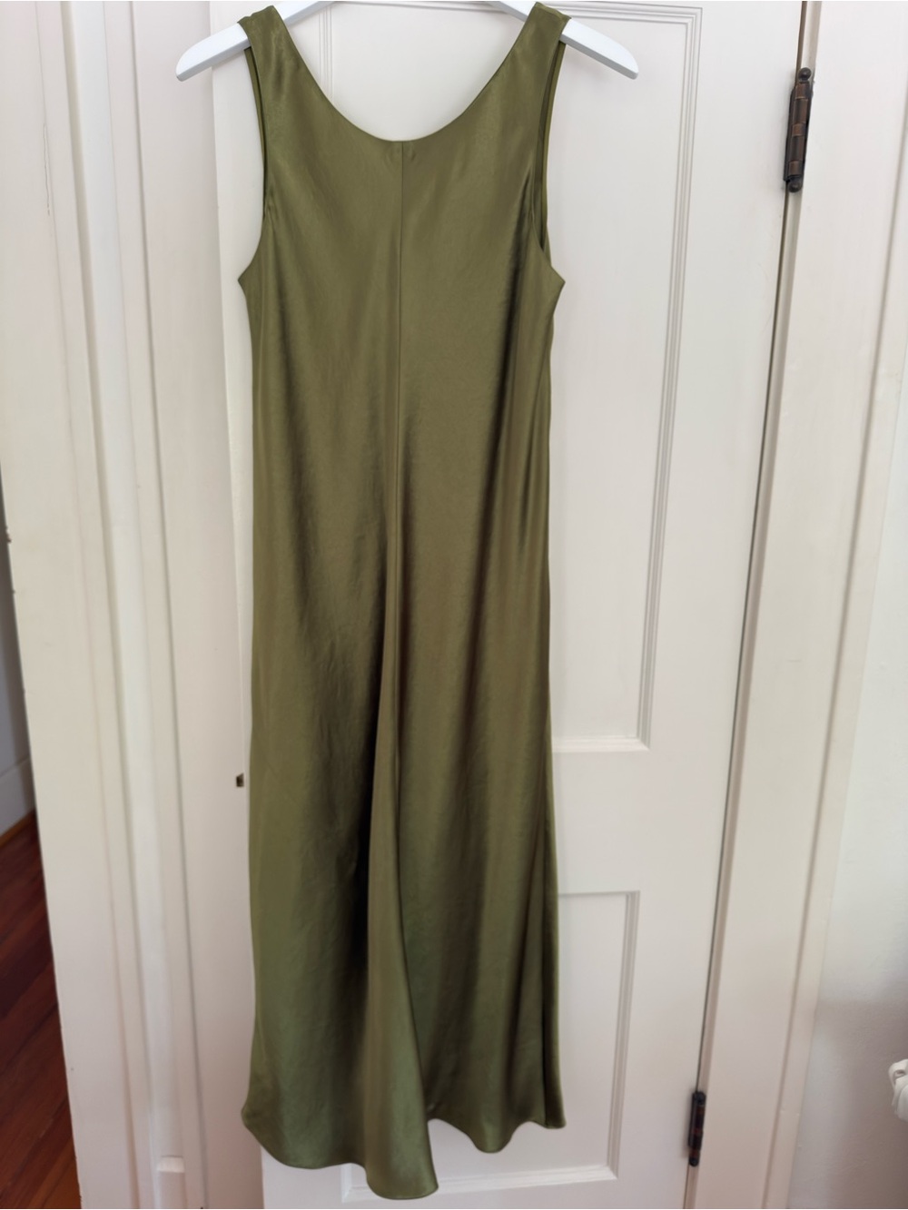 Vince Olive Green Satin Maxi Slip Dress - Picture 3 of 3
